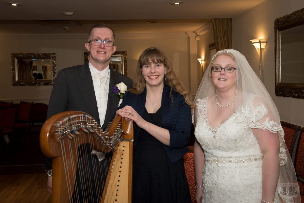 Harp playing at Kelly and Pauls wedding
